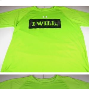 ‼️ISO Under Armour Men’s XL “I Will” shirt lime green